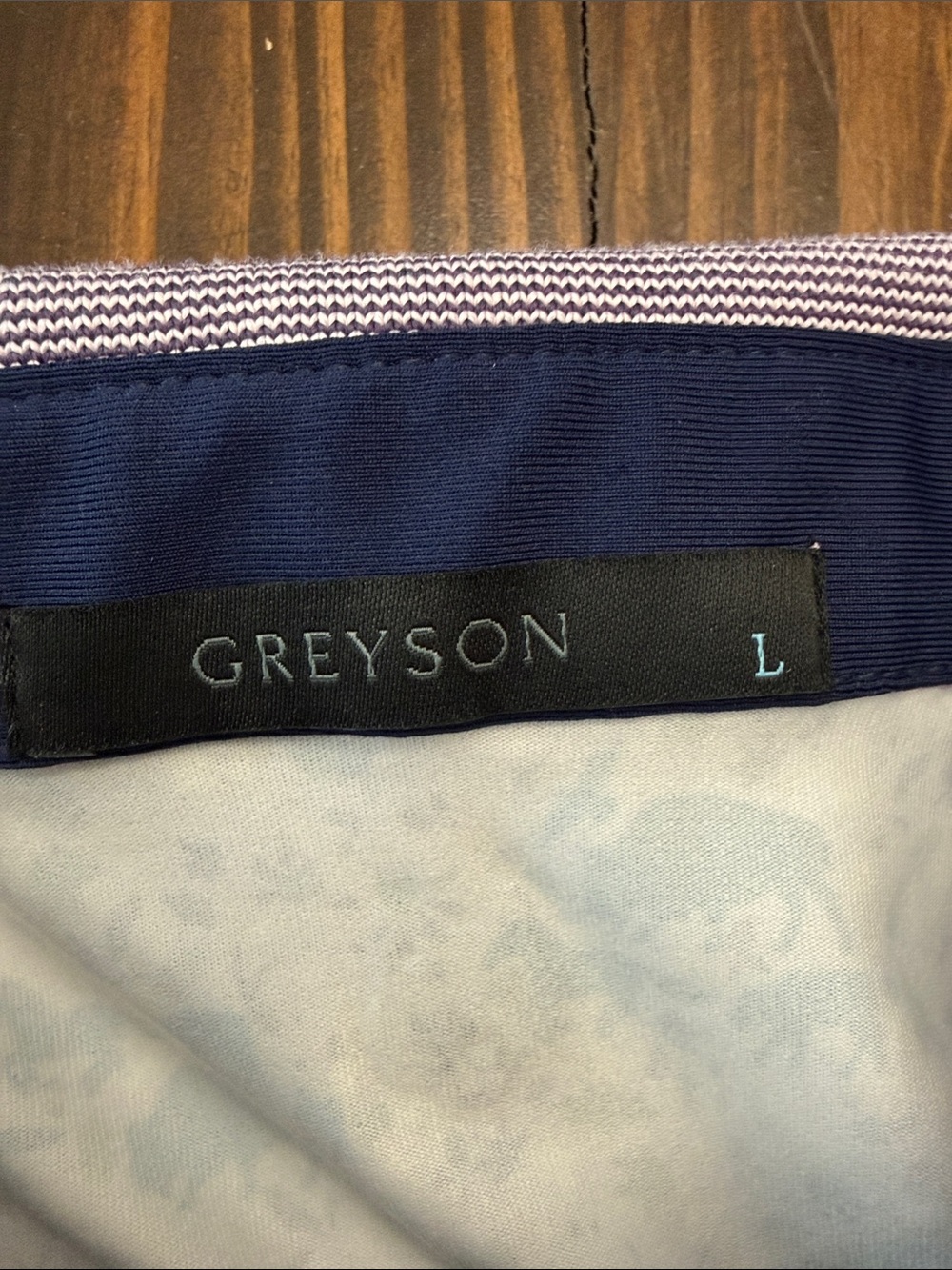 Greyson Animal Pattern Men’s Golf Polo Short Sleeve Size Large Purple Blue - Picture 5 of 9